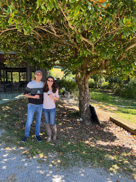 Christine and Tom at Saint Paul Mountain Vineyards