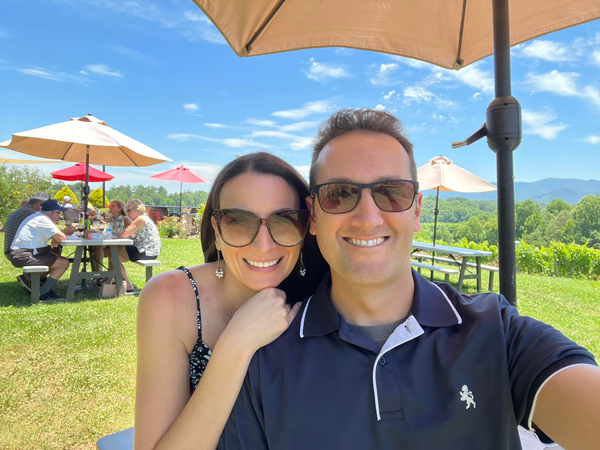 Christine and Tom at Silver Fork Winery