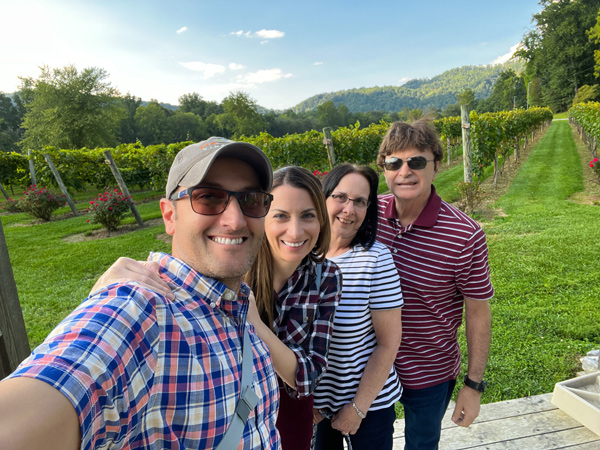 Christine's family at Souther Williams Vineyard