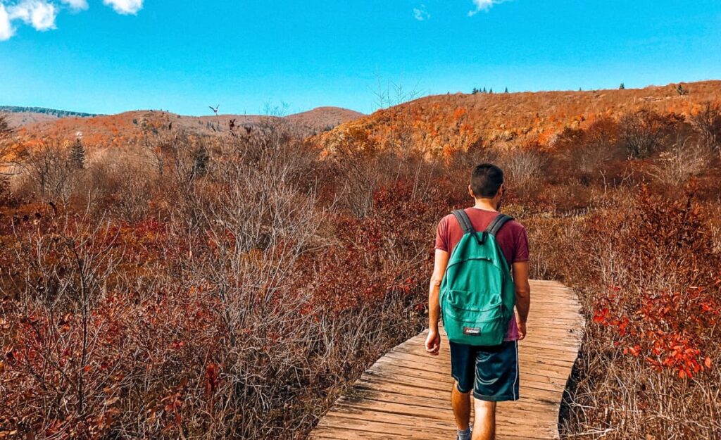 Man hiking at Graveyard Fields