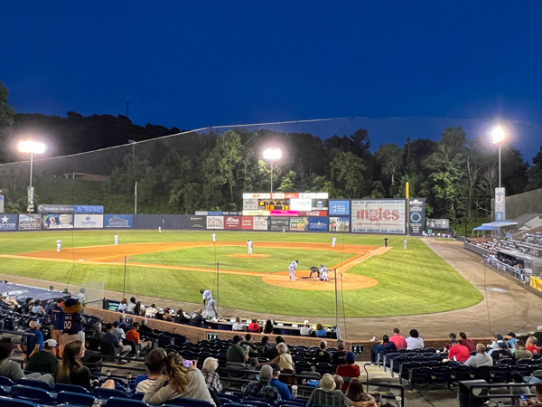 Asheville Tourists night baseball game