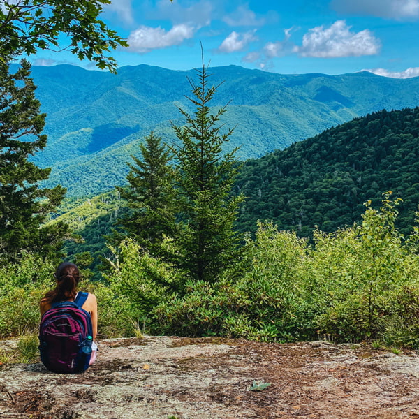 Little Butt Trail rock with Christine