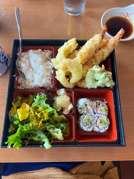 Zen shrimp tempura bento box